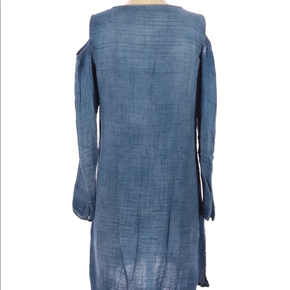 Anthropologie | Cloth & Stone Chambray Cold Shoulder Dress Women's size XS - Picture 4 of 7